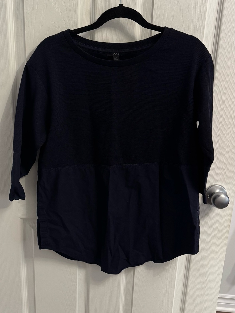 COS Navy Relaxed Boxy Tunic Top
